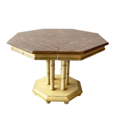 Vintage Stanley Furniture Faux Bamboo Octagonal Table Available for Custom Lacquer - Hibiscus House