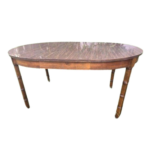 Vintage Faux Bamboo Dining (with Leaf) or Game Table Available for Custom Lacquer