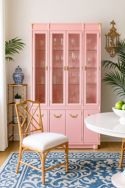Vintage Drexel Accolade Collection Campaign China Cabinet Available for Custom Lacquer! - Hibiscus House
