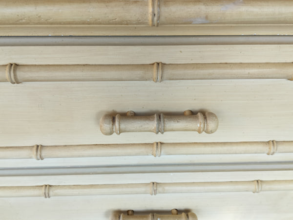 Vintage Dixie Aloha Six Drawer Bamboo Dresser with Fretwork Available for Lacquer Customization - Hibiscus House