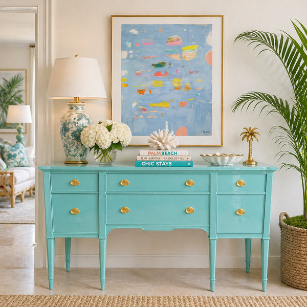 Antique Federal Style Traditional Inlaid Mahogany Sideboard Available to Customize! - Hibiscus House