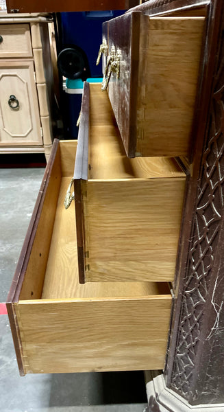 Vintage Council Furniture Chippendale Mahogany Linen Press Available for Lacquer - Hibiscus House