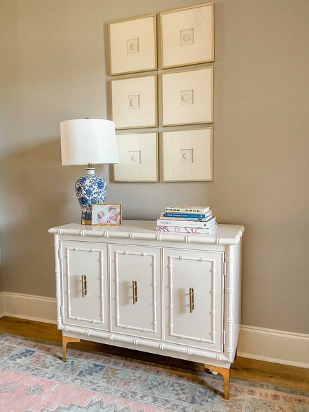 1970's Vintage Rattan Cane Front Server/ Cabinet Available for Custom Lacquer!