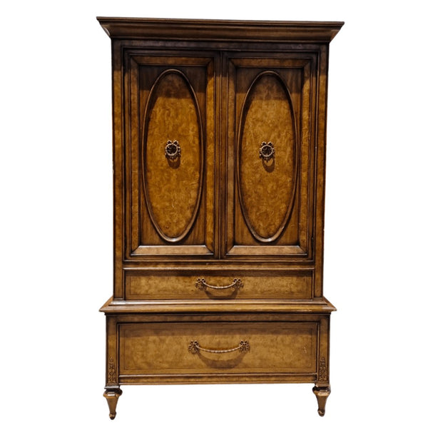 Vintage Ornate Armoire with Beautiful Bow Hardware Available for Custom Lacquer - Hibiscus House