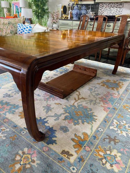 Vintage Henredon 'Folio 15' Ming Dining Table & Six Chairs Ready to Ship - Hibiscus House