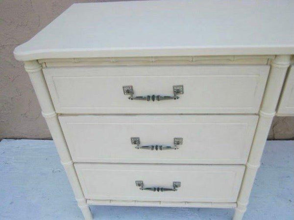 Classic Vintage Faux Bamboo Writing Desk Available for Custom Lacquer - Hibiscus House