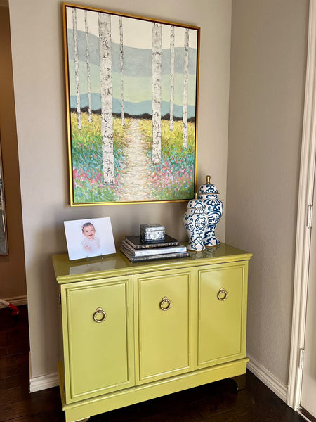 1970's Vintage Rattan Cane Front Server/ Cabinet Available for Custom Lacquer!