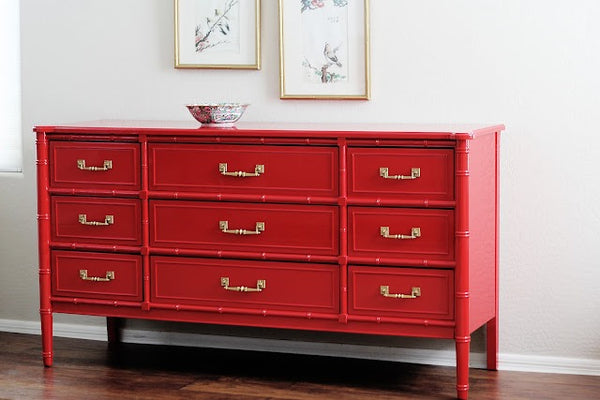 Vintage Henry Link Bali Hai Faux Bamboo Nine Drawer Dresser Available for Lacquer! - Hibiscus House