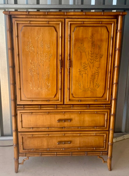 Vintage Dixie Furniture Company "Aloha" Collection Armoire Cabinet/ Bar Available to Customize!
