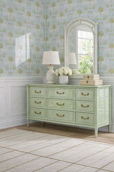 Vintage Henry Link Bali-Hai Faux Bamboo Nine Drawer Dresser Available for Lacquer! - Hibiscus House