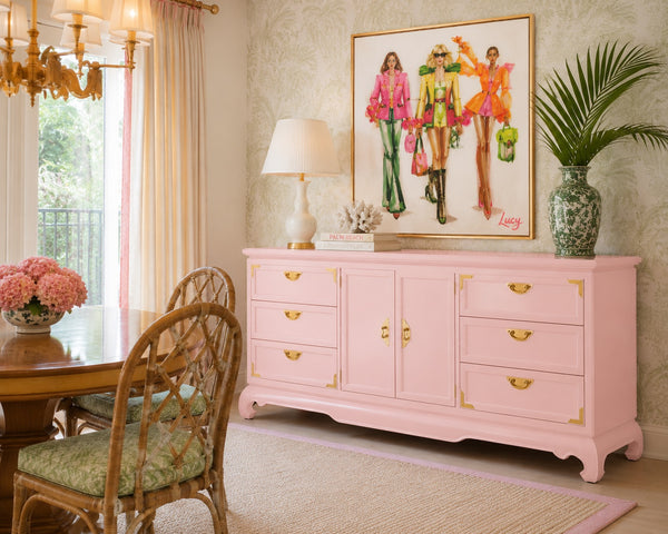 Vintage Broyhill Furniture Ming Dynasty Credenza Available for Custom Lacquer