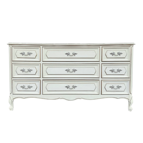 Vintage Henry Link Provincial Style Nine Drawer Dresser Available for Custom Lacquer!