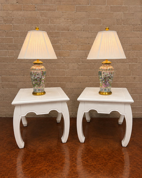 Vintage Ming Style End Table Pair Available for Custom Lacquer!