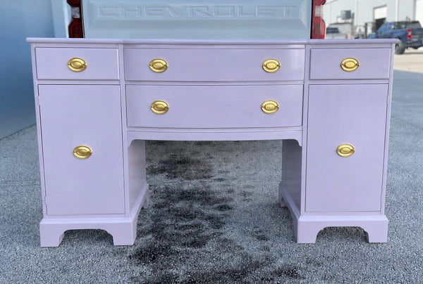 1950s Finch Furniture Co Mahogany Executive Style Desk/ Vanity Available for Custom Lacquer!