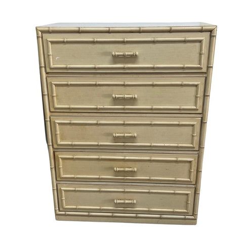 Vintage Dixie Furniture Aloha Collection Faux Bamboo Tallboy Chest Available for Custom Lacquer - Hibiscus House