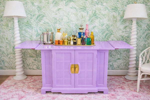 Vintage Chinoiserie Style Drexel Pop Up Server Available for Custom Lacquer! - Hibiscus House