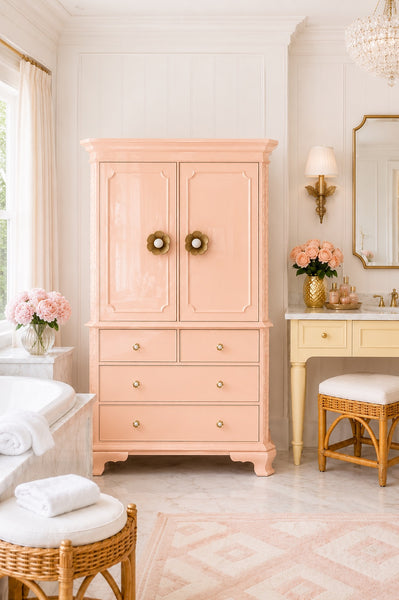 Vintage Councill Furniture Chippendale Mahogany Linen Press Available for Lacquer - Hibiscus House