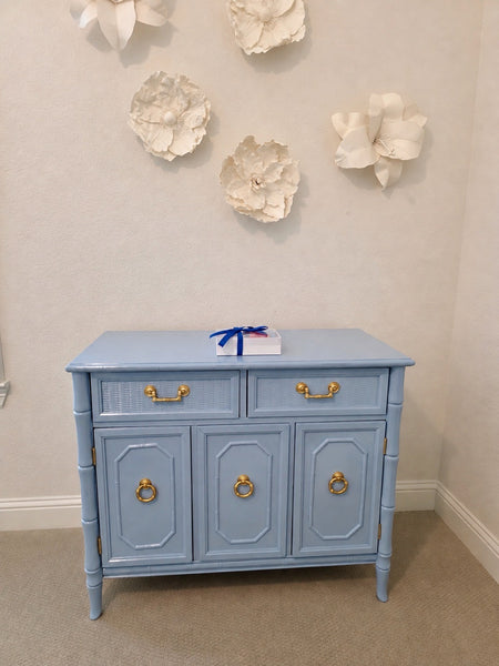 Vintage Broyhill Faux Bamboo Server/ Chest Available for Custom Lacquer