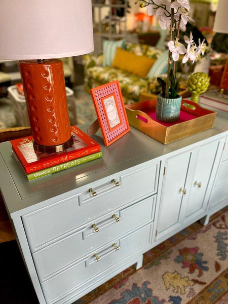 Vintage American of Martinsville Credenza Lacquered in Watery Ready to Ship - Hibiscus House