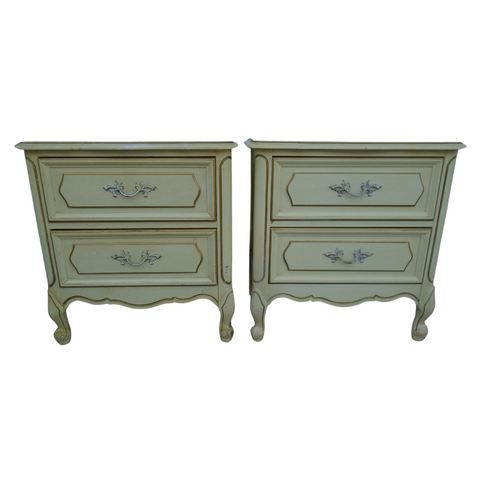 Vintage Henry Link Provincial Style Two Drawer Nightstand Pair Available for Custom Lacquer!