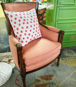 Pair of Vintage High-back Armchairs With Custom Silk Upholstery - Hibiscus House