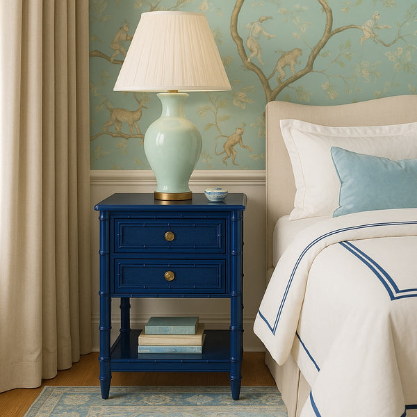 All Wood Tommy Bahama Bamboo End Table Pair Available for Custom Lacquer!