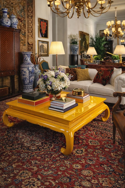 Vintage Henredon Ming Footed Square Coffee Table Available for Custom Lacquer! - Hibiscus House