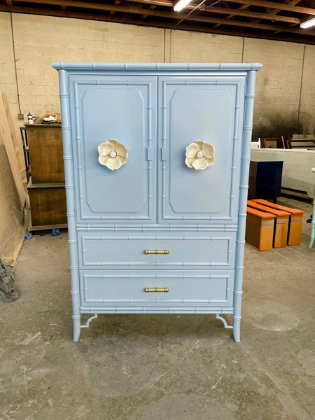 Vintage Dixie "Aloha" Armoire Cabinet/ Bar Available for Custom Lacquer - Hibiscus House