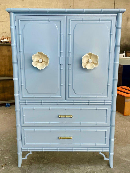 Vintage Dixie "Aloha" Armoire Cabinet/ Bar Available for Custom Lacquer - Hibiscus House