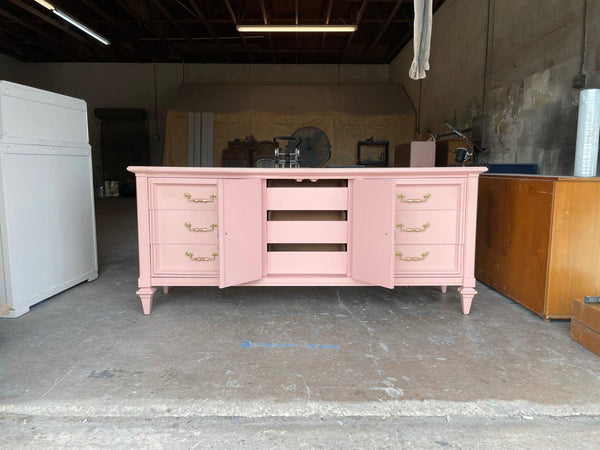 Chinoiserie Style Long Credenza Lacquered - Hibiscus House