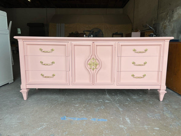 Chinoiserie Style Long Credenza Lacquered - Hibiscus House