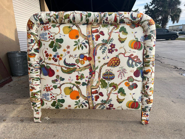 Vibrant Custom Upholstered Headboard in Svenskt Tenn Fabric Ready to Ship - Hibiscus House