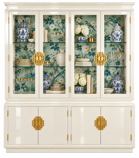 Century Furniture Regency Style Two Piece China Cabinet Available for Custom Lacquer!