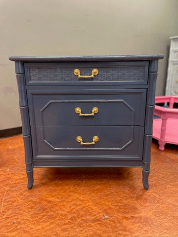 Vintage Faux Bamboo Broyhill Three-Drawer Large Nightstand Pair Available for Lacquer!