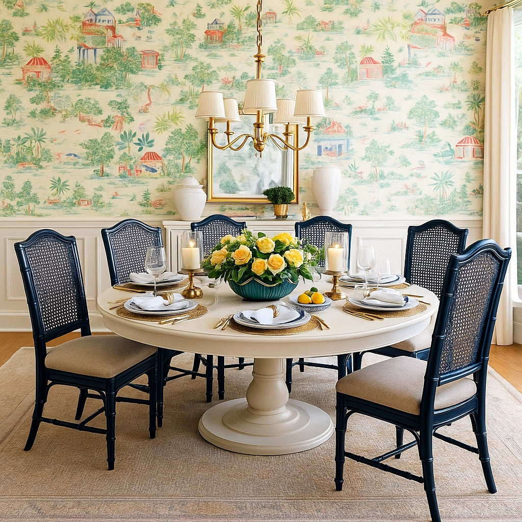 Set of 6 Vintage Thomasville Furniture Faux Bamboo Dining Chairs ...