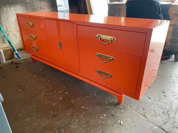 Vintage American of Martinsville Ming Chippendale Credenza Available for Custom Lacquer - Hibiscus House