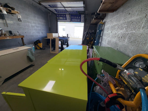 Vintage Duncan Phyfe Sideboard Lacquered in "Eccentric Lime" and Ready to Ship! - Hibiscus House