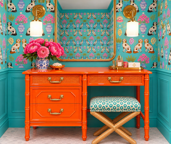 Vintage Broyhill Furniture Faux Bamboo Desk Available for Custom Lacquer!