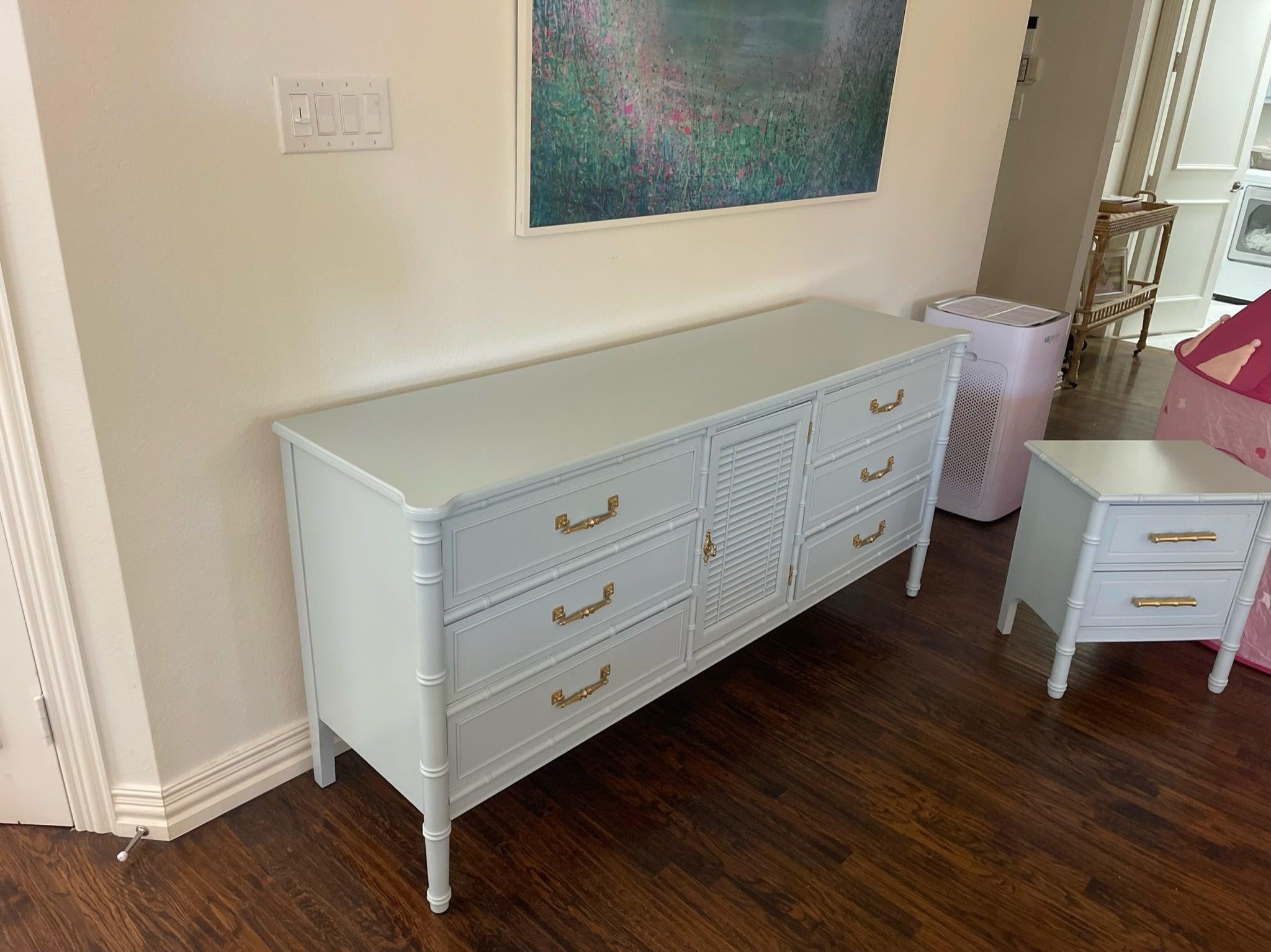 Vintage Henry Link Bali Hai Bamboo Dresser with Center Door
