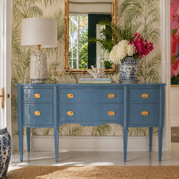 Antique Federal Style Traditional Inlaid Mahogany Sideboard Available to Customize! - Hibiscus House