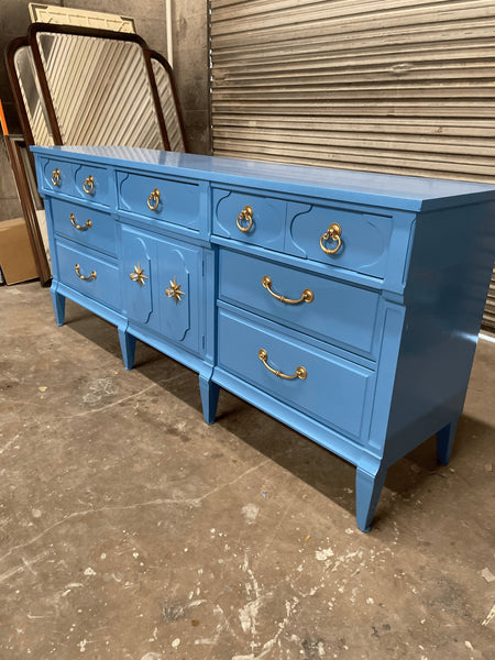 Vintage Traditional Style Long Credenza Lacquered - Hibiscus House