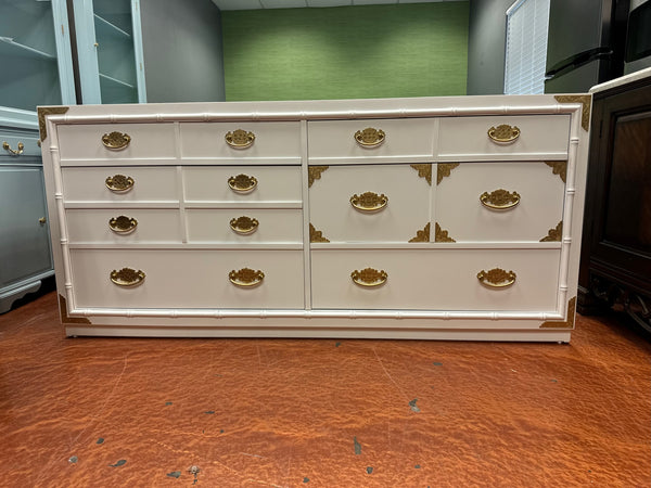 Vintage Thomasville Furniture Huntley Faux Bamboo Six Drawer Dresser Available for Lacquer - Hibiscus House