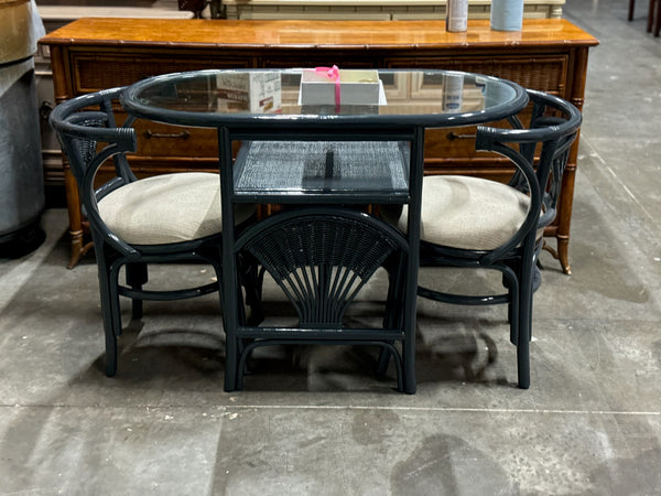 Vintage Rattan Honeymoon Table and Chairs Available to Customize!