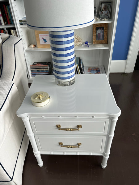 Vintage Pair of Classic Faux Bamboo Nightstands Available to Customize!