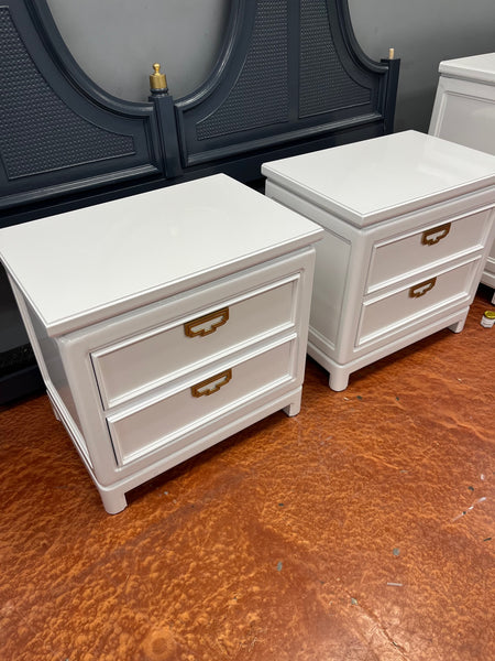Vintage Thomasville Mystique Collection Chinoiserie Style Nightstands Pair Available for Custom Lacquer! - Hibiscus House