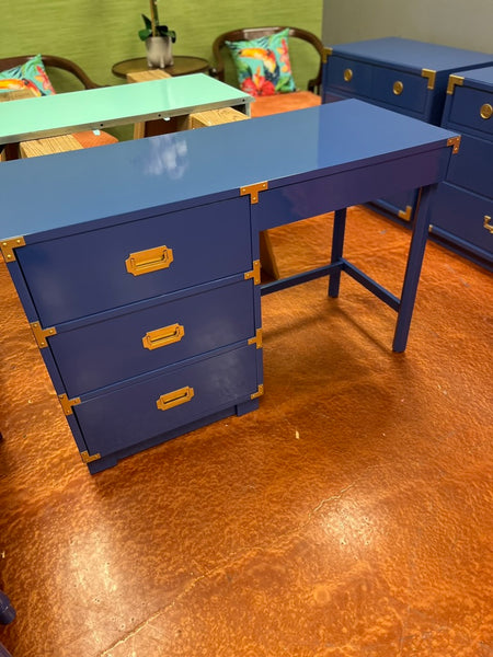 Vintage Dixie Furniture Co Campaign Style Writing Desk Available and Ready for Custom Lacquer