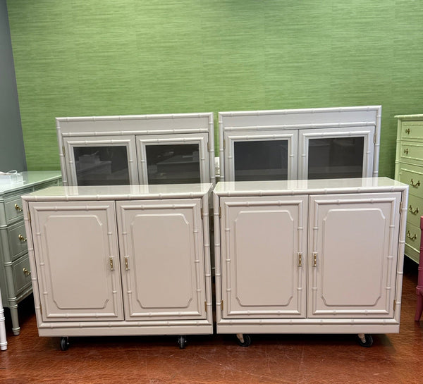 Vintage Dixie Aloha Collection Narrow Cabinet Style Nightstand Pair Available for Custom Lacquer! - Hibiscus House