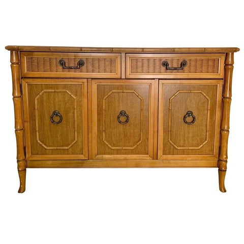 Vintage Broyhill Furniture Faux Bamboo Server Available for Custom Lacquer - Hibiscus House