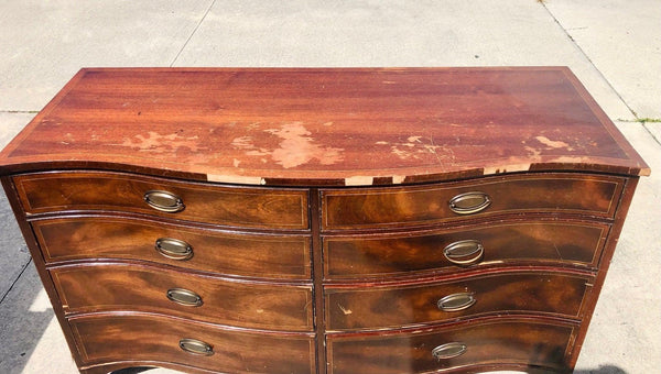 Antique Henredon Bowfront Mahogany Dresser Available for Custom Lacquer - Hibiscus House