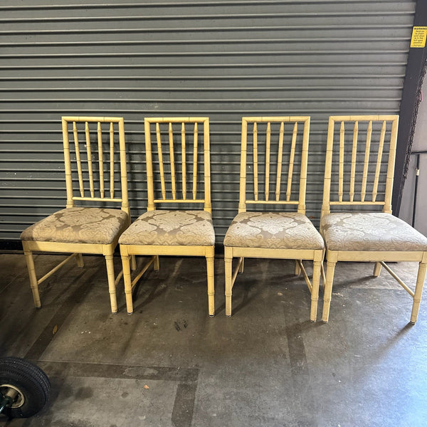 Vintage Thomasville Allegro Faux Bamboo Set of Four Chairs Available for Custom Lacquer!